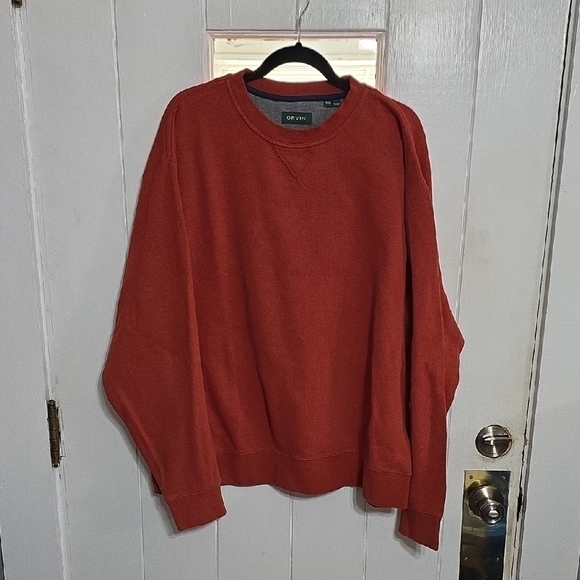 Orvis Men's Rusty Red Crewneck Sweatshirt Warm Comfy Size XXL GUC. - Picture 1 of 9